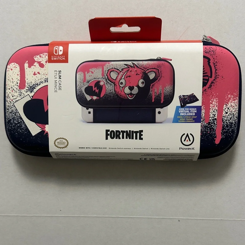 Fortnite Slim Carry Case with Pink Bear Graphic